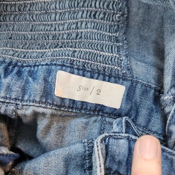Pilcro Anthropologie Denim Jumpsuit Zip Front Overalls Adjustable Women's 2 - Picture 9 of 11